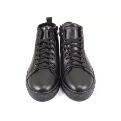 Trzewiki trampki czarne – męskie trzewiki casual ocieplane Trzewiki trampki czarne – męskie trzewiki casual ocieplane