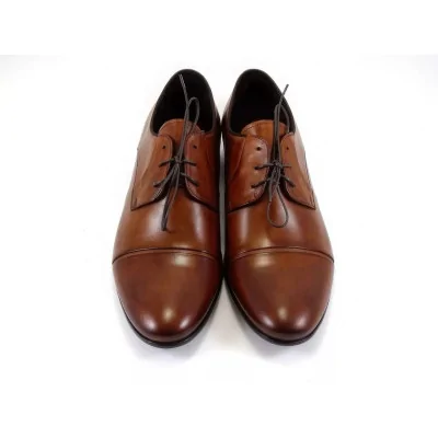 Derby męskie koniak 1604 – eleganckie cap toe Derby męskie koniak 1604 – eleganckie cap toe