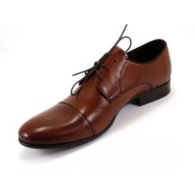 Derby męskie koniak 1604 – eleganckie cap toe Derby męskie koniak 1604 – eleganckie cap toe