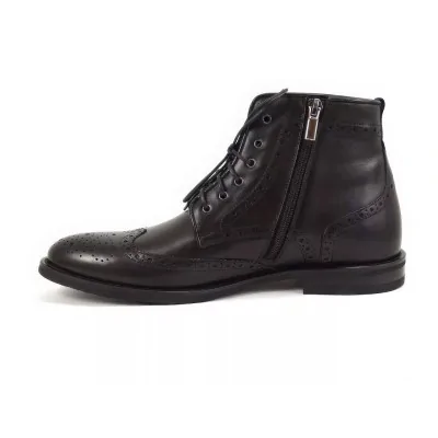 Trzewiki zimowe czarne – męskie buty zimowe premium brogsy