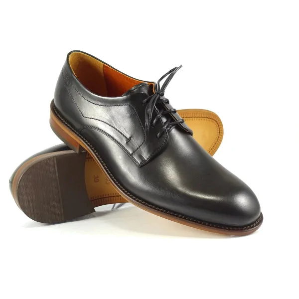 Derby Czarne Męskie Pilpol Prato PW198