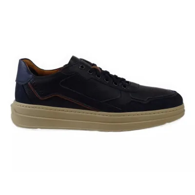 Granatowe Sneakersy Skórzane Casual – Pilpol Prato PC217 Granatowe Sneakersy Skórzane Casual – Pilpol Prato PC217