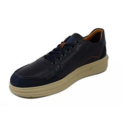 Granatowe Sneakersy Skórzane Casual – Pilpol Prato PC217 Granatowe Sneakersy Skórzane Casual – Pilpol Prato PC217
