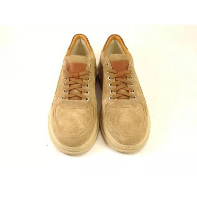 Beżowe Trampki Skórzane Casual – Pilpol Prato PC217