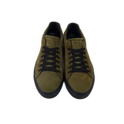 Oliwkowe Trampki Skórzane Casual – Pilpol Prato PC238