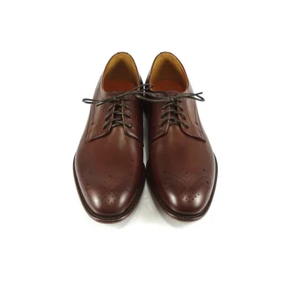 Ciemny Brąz Derby Skórzane Eleganckie – Pilpol Prato PW199