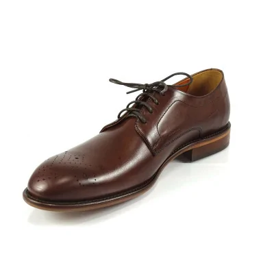 Ciemny Brąz Derby Skórzane Eleganckie – Pilpol Prato PW199