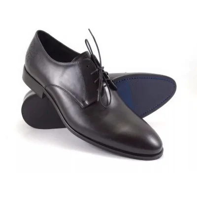 Derby męskie czarne Premium Pilpol Prato PW007 skóra cielęca