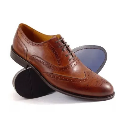 Buty męskie Pilpol 1666 B158 Brązowe Brogsy-Oxford