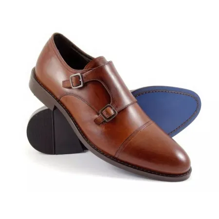 Buty męskie Pilpol 1669 B203 Brązowe Monki