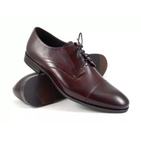Buty męskie Pilpol 1741 K218 Burgundowe Derby