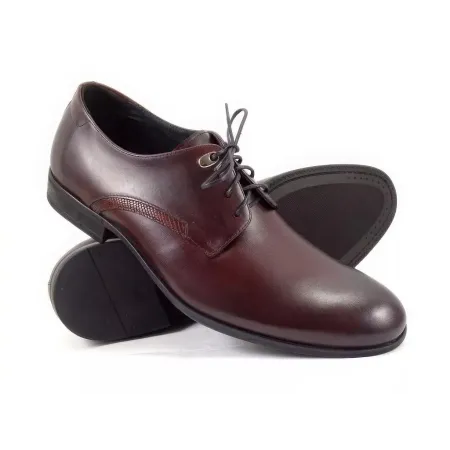 Buty męskie Pilpol 1751 R311 Burgundowe Derby