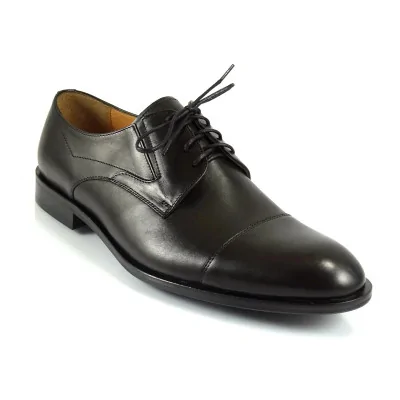 Czarne Derby Skórzane Eleganckie PW213