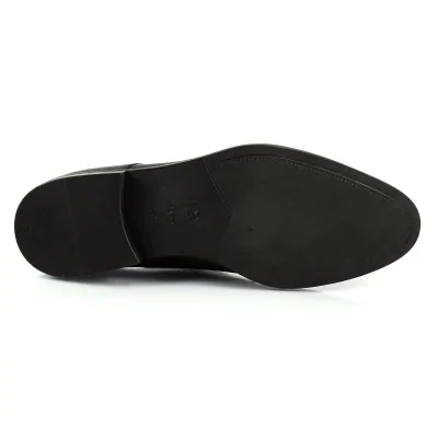 Czarne Derby Skórzane Eleganckie PW213