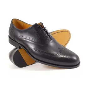 Buty Męskie Pilpol Prato PW111 C1 Czarne Brogsy na Skórzanej Podeszwie Buty męskie Pilpol Prato PW111 C1 Czarne Brogsy