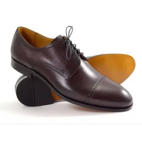 Buty Męskie Pilpol Prato PW112 K189 Burgundowe Derby na Skórzanej Podeszwie Buty męskie Pilpol Prato PW112 K189 Burgundowe