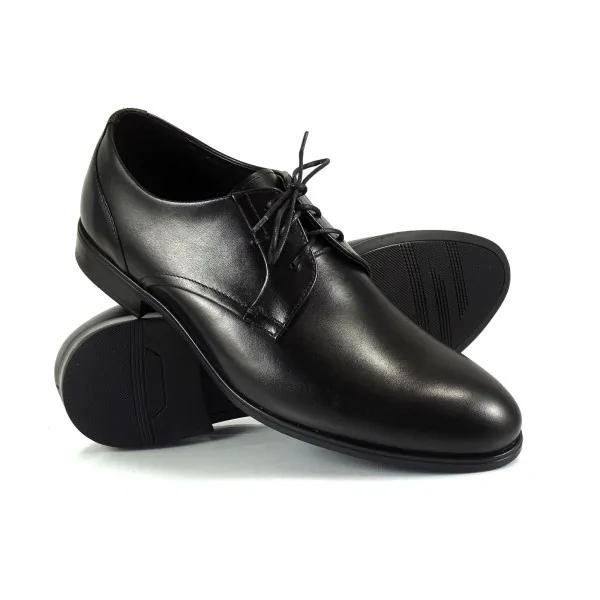 Derby Czarne Skórzane Eleganckie Pilpol Prato PW223