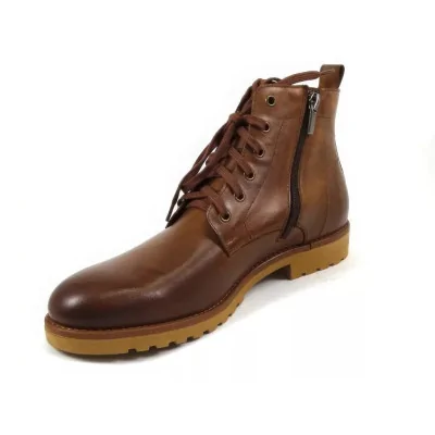 Trzewiki zimowe orzechowe – męskie buty zimowe casual