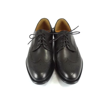 Czarne Derby Brogsy Skórzane Eleganckie PW217 Czarne Derby Brogsy Skórzane Eleganckie PW217