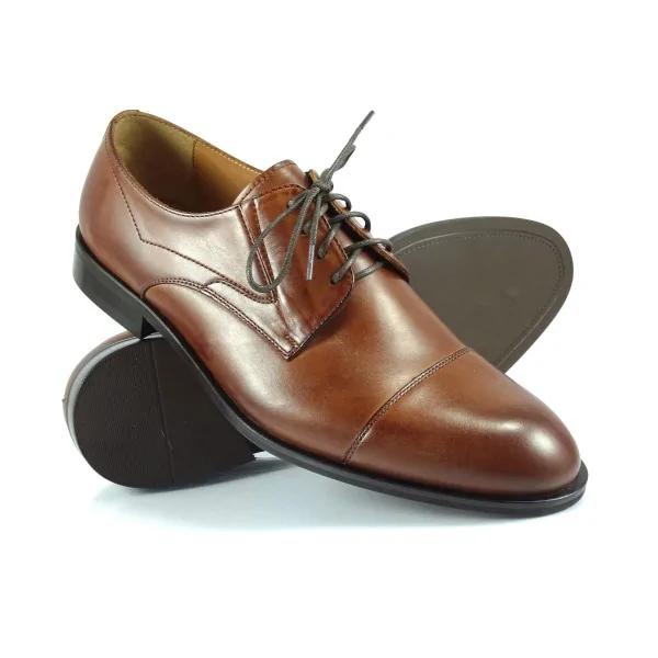 Koniak Derby Skórzane Eleganckie Pilpol Prato PW213