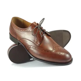 Buty męskie Pilpol Prato PW217 B158 Brązowe Brogsy-Derby