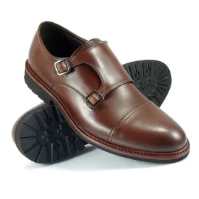 Buty męskie Pilpol Prato PW237 B203 Brązowe Monki na Lekkim Spodzie