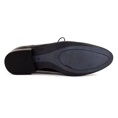 Derby ażurowe czarne męskie Pilpol 1289 – derby czarne