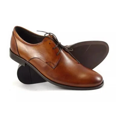 Derby męskie koniak Premium Pilpol 1609 B175 skóra naturalna