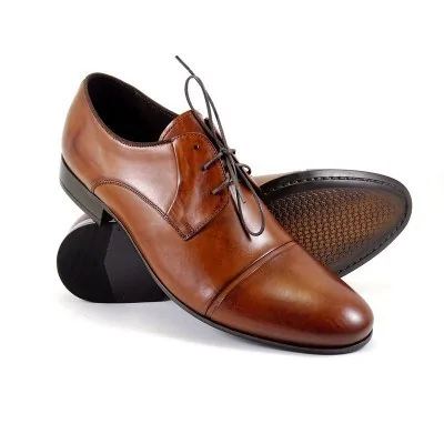 buty męskie Pilpol 1604 W686 Brązowe Derby