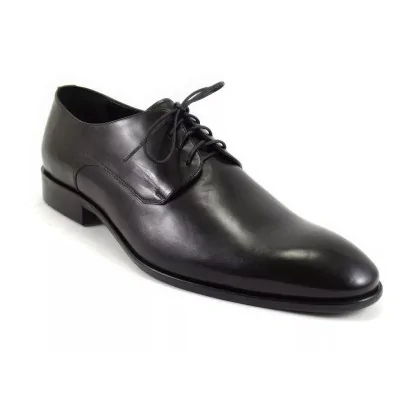 Derby męskie czarne skórzane Pilpol 1480 – buty wizytowe lico