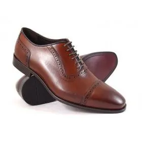 buty męskie Pilpol Prato PW134 M884 Brązowe Brogsy-Oxford