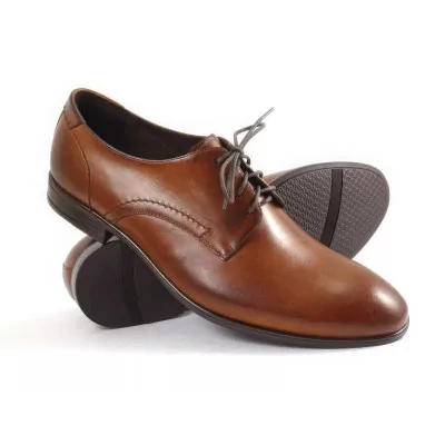 Derby męskie koniak Pilpol 1679 eleganckie buty wizytowe