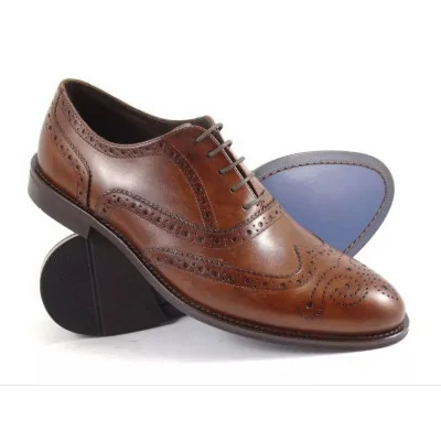 Oxfordy męskie orzech Pilpol 1666 brogowane eleganckie buty premium