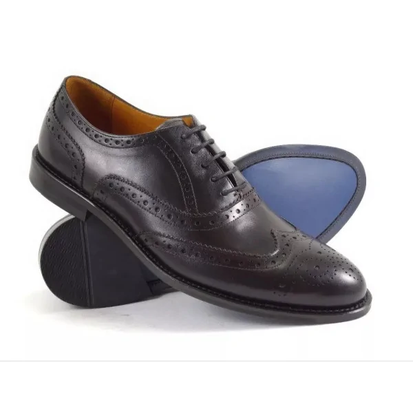 Oxfordy męskie brogowane czarne Pilpol 1666 Premium
