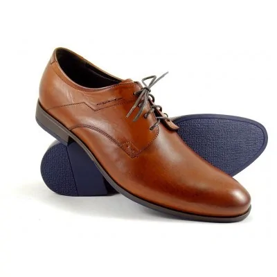 Buty męskie Pilpol 0031 B158 Brązowe Derby
