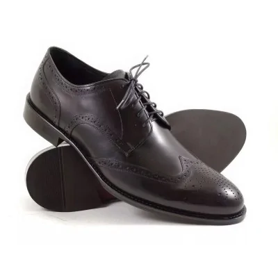 Derby męskie czarne Pilpol PW054 brogowane premium