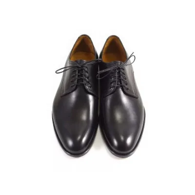 Derby męskie czarne Exclusive – skórzana podeszwa