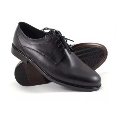 Derby męskie czarne Pilpol 411 skórzane eleganckie