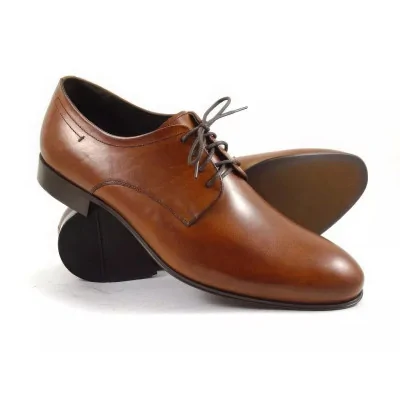 Derby męskie koniakowe Pilpol Prato PW052 premium skórzane