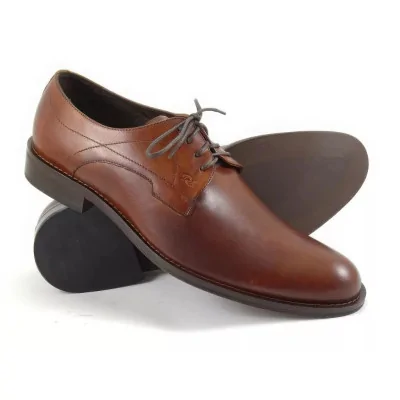 Derby męskie koniakowe Pilpol 848 premium skórzane