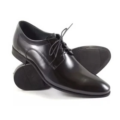 Derby męskie czarne połysk Pilpol 1654 skórzane