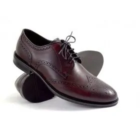 buty męskie Pilpol Prato PW081 M612 Burgundowe Brogsy-Derby