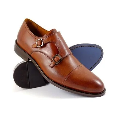 Buty męskie Pilpol 1669 B158 Brązowe Monki