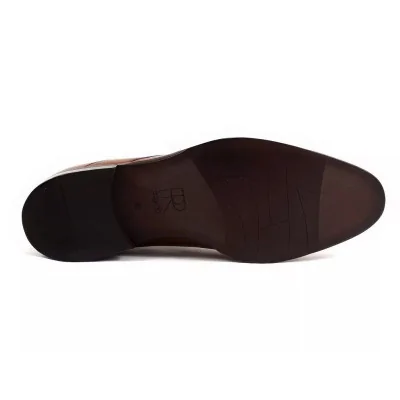 Derby męskie koniakowe PW053 – premium buty skórzane