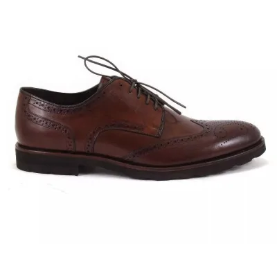Oxford brogsy męskie orzech PW044 – premium lekka podeszwa