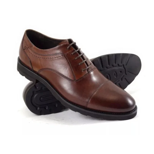 Buty derby męskie orzech PW045 premium