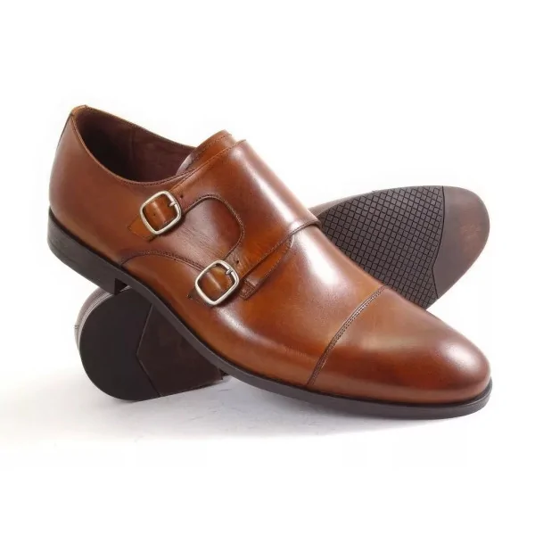 Buty monki męskie koniakowe 1717