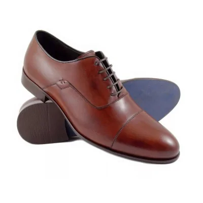 Oxfordy męskie ciemny brąz Pilpol Prato PW022 cap toe