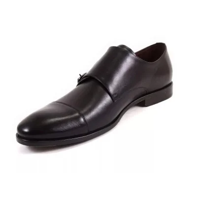 Monki męskie czarne 1717 – eleganckie buty z klamrami