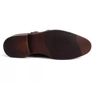 Monki męskie czarne 1717 – eleganckie buty z klamrami